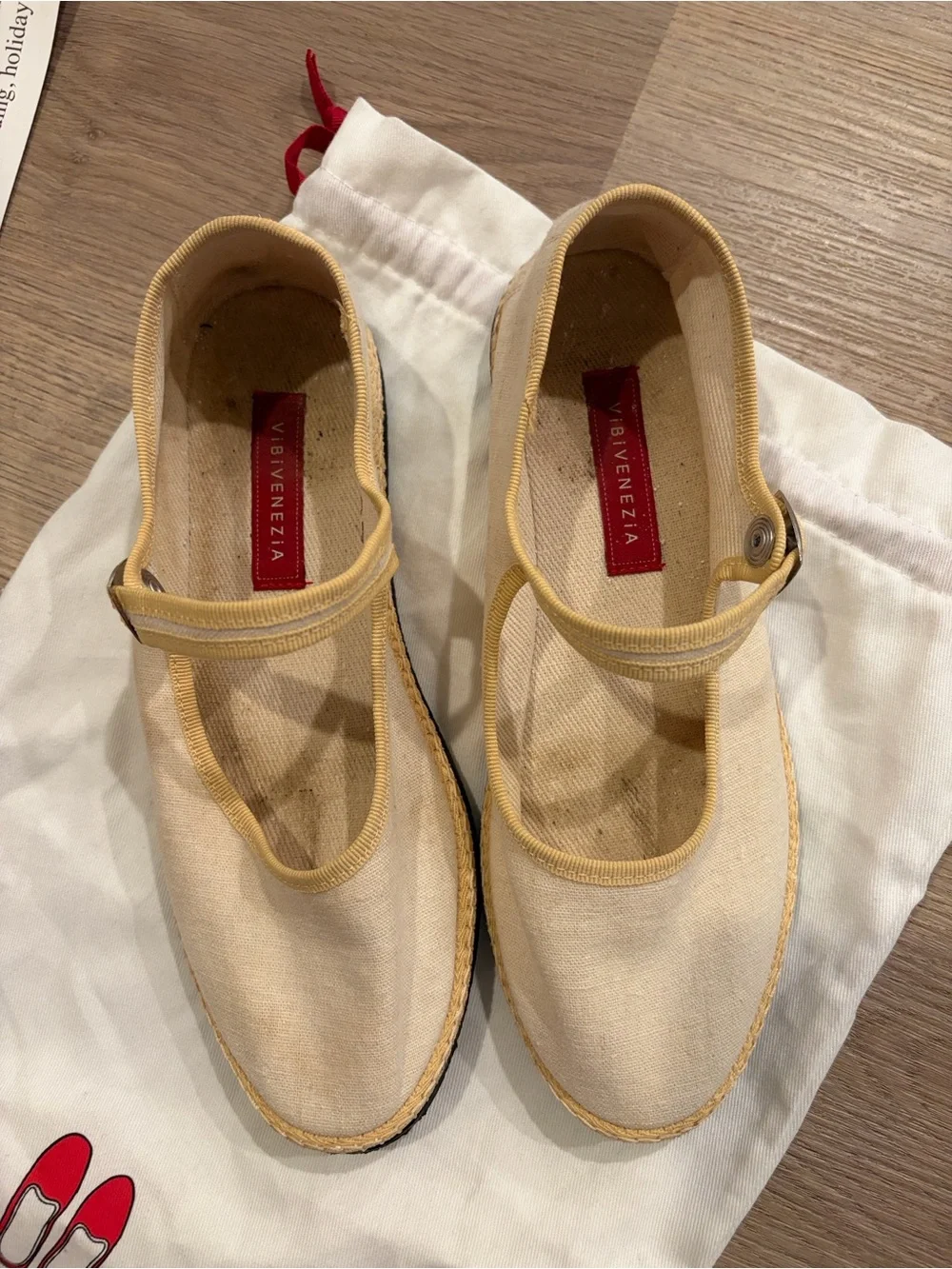 Vibi Venezia Mary Jane Linen Espadrilles in Beige
